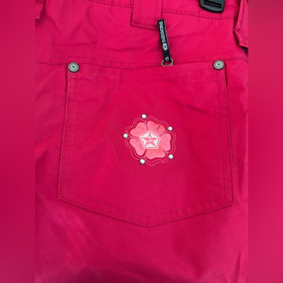 Sessions Red Embroidered Ski Snowboard Pants Size XL - Picture 5 of 12